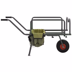 vidaXL Fishing Trolley Green with Wheel Fishing Barrow Powder-coated Steel - Additional view 4