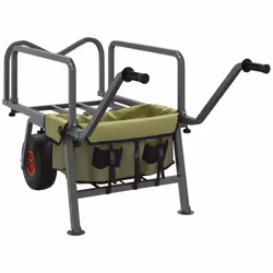 vidaXL Fishing Trolley Green with 2 Wheels Fishing Barrow Powder-coated Steel - Additional view 5