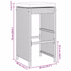 VidaXL 368685 outdoor chair Terrace Padded seat Polyrattan, Steel Cream, White - Additional view 7