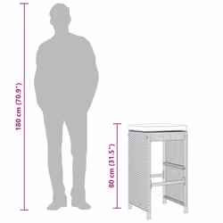VidaXL 368685 outdoor chair Terrace Padded seat Polyrattan, Steel Cream, White - Additional view 8