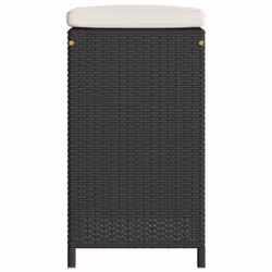 vidaXL Garden Bar Stools with Cushions Pub Stool Chair Bar Chair Poly Rattan - black, 2 pcs - Additional view 4
