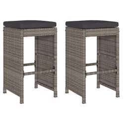 VidaXL 368687, Terrace, Padded seat, Polyrattan, Steel, Grey, 400 mm, 400 mm