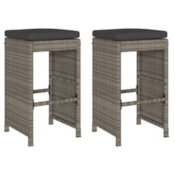 VidaXL 368687 outdoor chair Terrace Padded seat Polyrattan, Steel Grey
