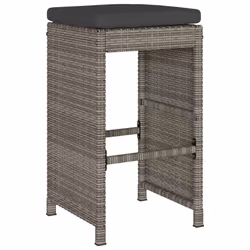 VidaXL 368687 outdoor chair Terrace Padded seat Polyrattan, Steel Grey