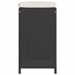vidaXL Garden Bar Stools with Cushions Pub Stool Chair Bar Chair Poly Rattan - black, 4 pcs - Additional view 4