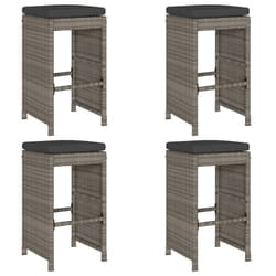 VidaXL 368690 outdoor chair Terrace Padded seat Polyrattan, Steel Grey