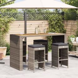 VidaXL 368690 outdoor chair Terrace Padded seat Polyrattan, Steel Grey