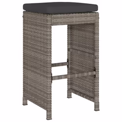 VidaXL 368690 outdoor chair Terrace Padded seat Polyrattan, Steel Grey