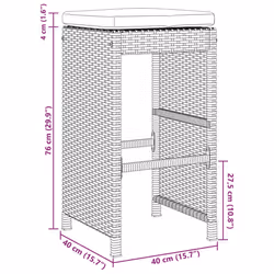 VidaXL 368690 outdoor chair Terrace Padded seat Polyrattan, Steel Grey - Additional view 7