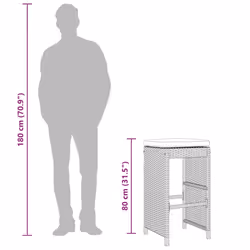 VidaXL 368690 outdoor chair Terrace Padded seat Polyrattan, Steel Grey - Additional view 8