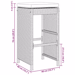VidaXL 368691 outdoor chair Terrace Padded seat Polyrattan, Steel Cream, White - Additional view 7