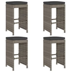VidaXL 368693 outdoor chair Terrace Padded seat Polyrattan, Steel Grey