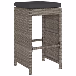 VidaXL 368693 outdoor chair Terrace Padded seat Polyrattan, Steel Grey