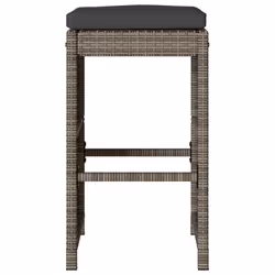 VidaXL 368693 outdoor chair Terrace Padded seat Polyrattan, Steel Grey - Additional view 4