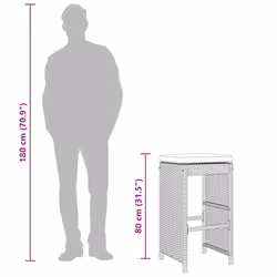 VidaXL 368693 outdoor chair Terrace Padded seat Polyrattan, Steel Grey - Additional view 8