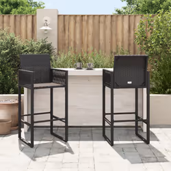 VidaXL 368702 outdoor chair Terrace Padded seat Polyrattan, Steel Black