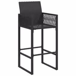 VidaXL 368702 outdoor chair Terrace Padded seat Polyrattan, Steel Black - Additional view 4