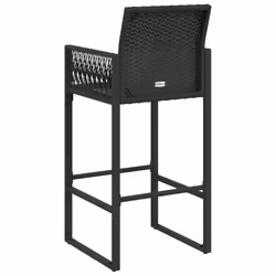 VidaXL 368702 outdoor chair Terrace Padded seat Polyrattan, Steel Black - Additional view 7