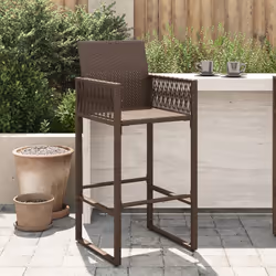 VidaXL 368703 outdoor chair Terrace Padded seat Polyrattan, Steel Brown