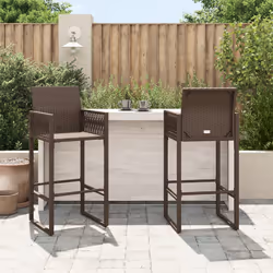 VidaXL 368703 outdoor chair Terrace Padded seat Polyrattan, Steel Brown