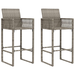 VidaXL 368704 outdoor chair Terrace Padded seat Polyrattan, Steel Grey