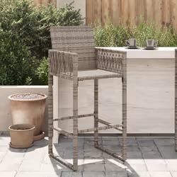 VidaXL 368704 outdoor chair Terrace Padded seat Polyrattan, Steel Grey