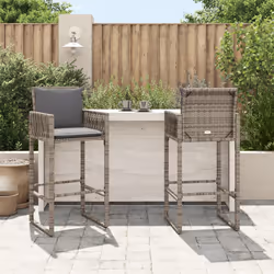 VidaXL 368704 outdoor chair Terrace Padded seat Polyrattan, Steel Grey