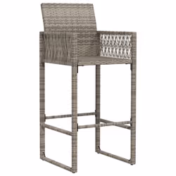 VidaXL 368704 outdoor chair Terrace Padded seat Polyrattan, Steel Grey - Additional view 4