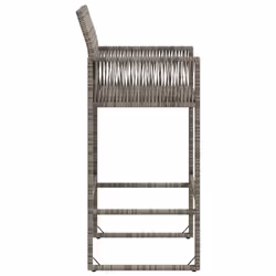 VidaXL 368704 outdoor chair Terrace Padded seat Polyrattan, Steel Grey - Additional view 6