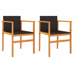 VidaXL 368708, Terrace, Acacia wood, Polyrattan, Steel, Black, 550 mm, 550 mm, 780 mm