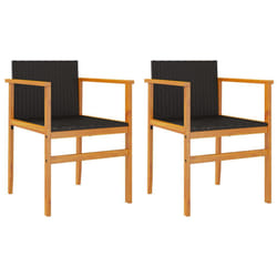 VidaXL 368708 outdoor chair Terrace Acacia wood, Polyrattan, Steel Black