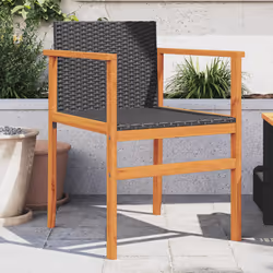 VidaXL 368708 outdoor chair Terrace Acacia wood, Polyrattan, Steel Black