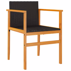 VidaXL 368708 outdoor chair Terrace Acacia wood, Polyrattan, Steel Black - Additional view 4