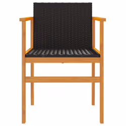 VidaXL 368708 outdoor chair Terrace Acacia wood, Polyrattan, Steel Black - Additional view 5