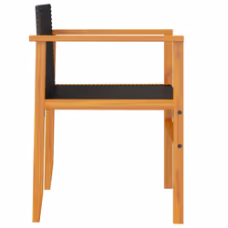 VidaXL 368708 outdoor chair Terrace Acacia wood, Polyrattan, Steel Black - Additional view 6
