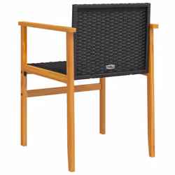 VidaXL 368708 outdoor chair Terrace Acacia wood, Polyrattan, Steel Black - Additional view 7