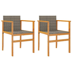 VidaXL 368709 outdoor chair Terrace Acacia wood, Polyrattan, Steel Grey
