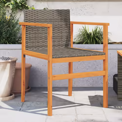 VidaXL 368709 outdoor chair Terrace Acacia wood, Polyrattan, Steel Grey