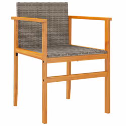 VidaXL 368709 outdoor chair Terrace Acacia wood, Polyrattan, Steel Grey - Additional view 4