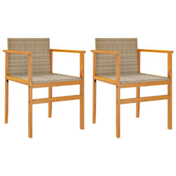VidaXL 368710 outdoor chair Terrace Acacia wood, Polyrattan, Steel Beige