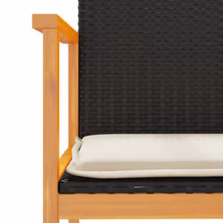 VidaXL 368711 outdoor chair Terrace Padded seat Acacia wood, Polyrattan, Steel Cream, White - Additional view 8