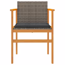 VidaXL 368712 outdoor chair Terrace Padded seat Acacia wood, Polyrattan, Steel Grey - Additional view 5