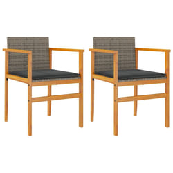 VidaXL 368715 outdoor chair Terrace Padded seat Acacia wood, Polyrattan, Steel Grey