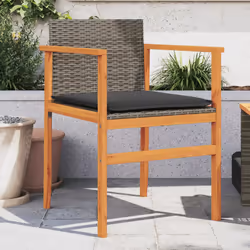VidaXL 368715 outdoor chair Terrace Padded seat Acacia wood, Polyrattan, Steel Grey - Additional view 2