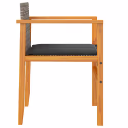 VidaXL 368715 outdoor chair Terrace Padded seat Acacia wood, Polyrattan, Steel Grey - Additional view 6
