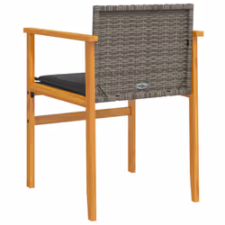 VidaXL 368715 outdoor chair Terrace Padded seat Acacia wood, Polyrattan, Steel Grey - Additional view 7
