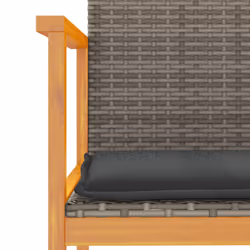 VidaXL 368715 outdoor chair Terrace Padded seat Acacia wood, Polyrattan, Steel Grey - Additional view 8