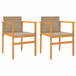 VidaXL 368716, Terrace, Padded seat, Acacia wood, Polyrattan, Steel, Cream, White, 520 mm, 620 mm