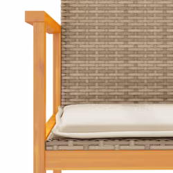 VidaXL 368716 outdoor chair Terrace Padded seat Acacia wood, Polyrattan, Steel Cream, White - Additional view 8