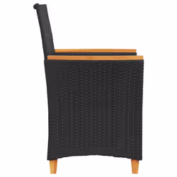 VidaXL 368717 outdoor chair Terrace Padded seat Acacia wood, Polyrattan, Steel Cream, White - Additional view 6